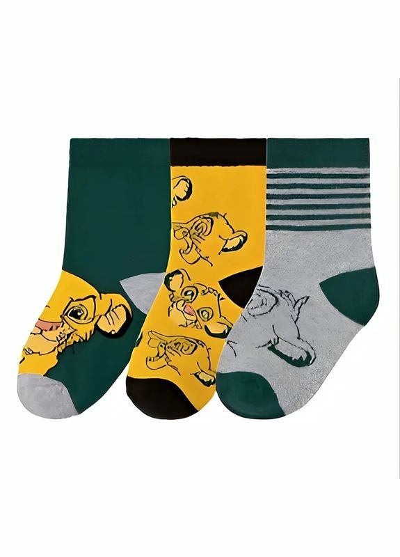 Шкарпетки 3 пари для хлопчика Король Лев 370240-1 Різнобарвний Disney (292549789)