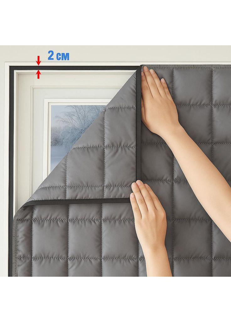 Штора на дверь от холода (на магнитах) Графит P 100*205 см No Brand (368294361)