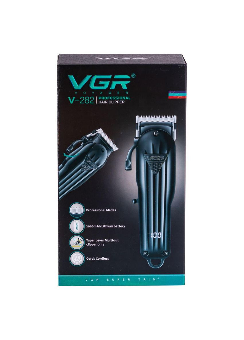 Машинка для стрижки акумуляторна бездротова Чорна V-282 VGR (370974912)