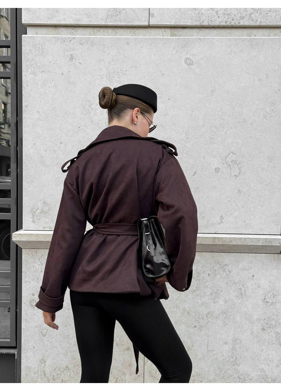 Жіночий замшевий тренч Україна тренчкот без застібки демісезон (360548423)