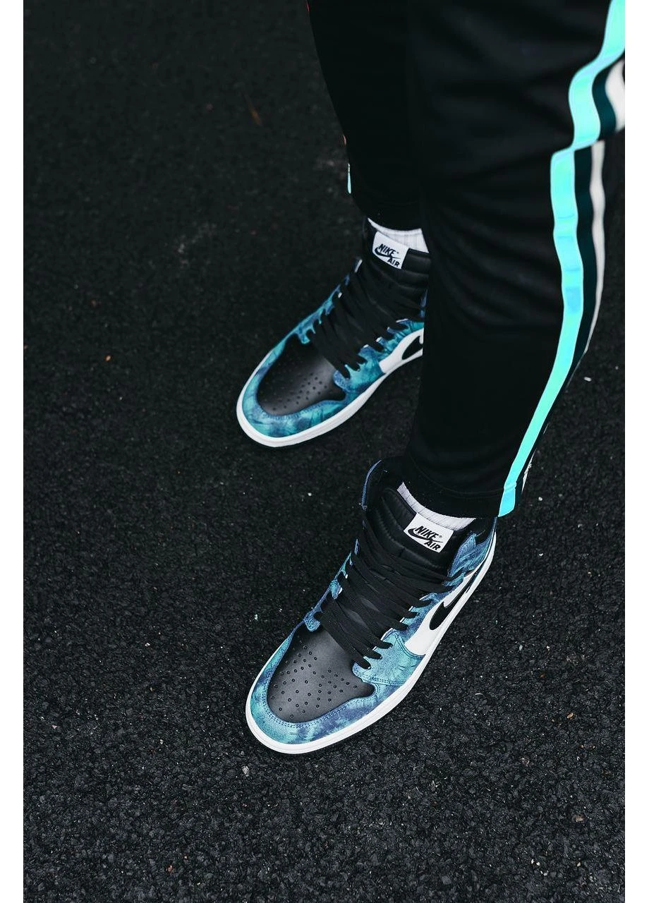 Комбіновані літні кросівки nike air jordan 1 retro high tie-dye найк аір джордан No Brand