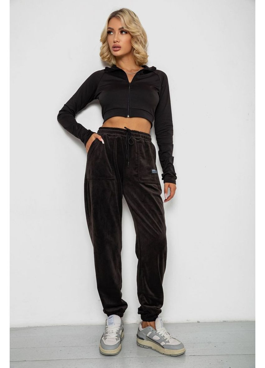 Спортивні штани велюрові жіночі на флісі, колір смарагдовий, 238R58645 Ager (356671927)