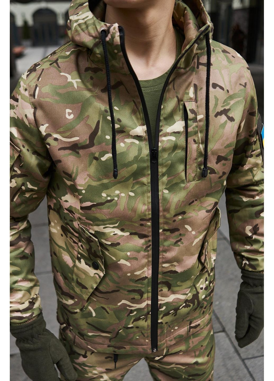 Куртка тактична чоловіча "Terra" з капюшоном та захистом від вітру мультикам / S + подарунок на вибір Intruder Softshell / Windbreaker (370493561)