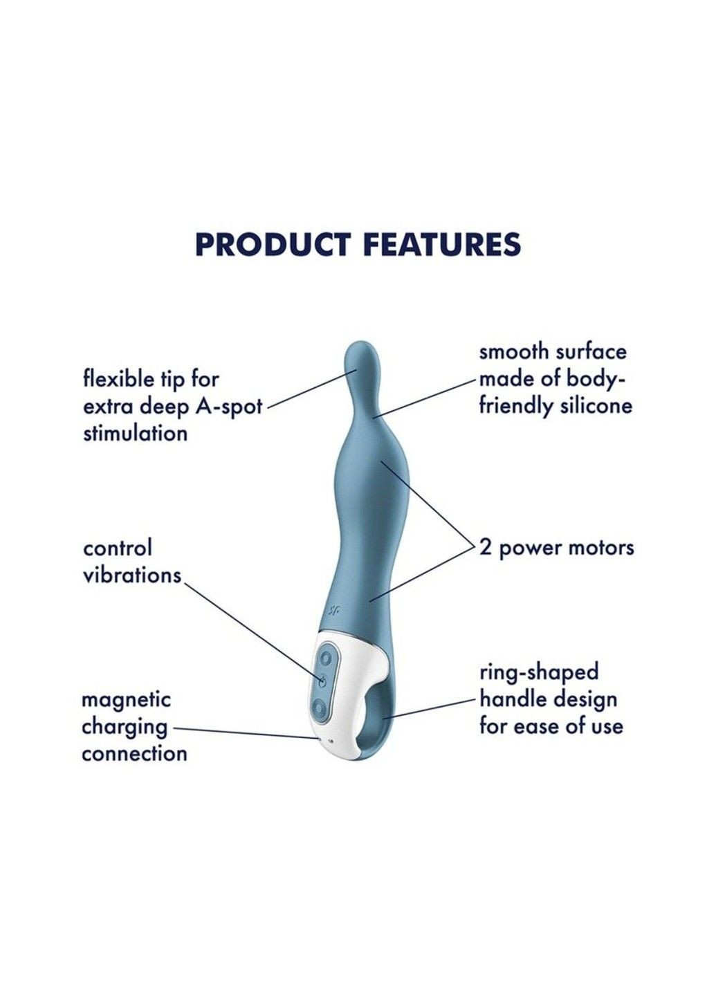 Вібратор для точки А A Mazing 1 Blue вібромасажер для чоловіків Satisfyer (298349723)