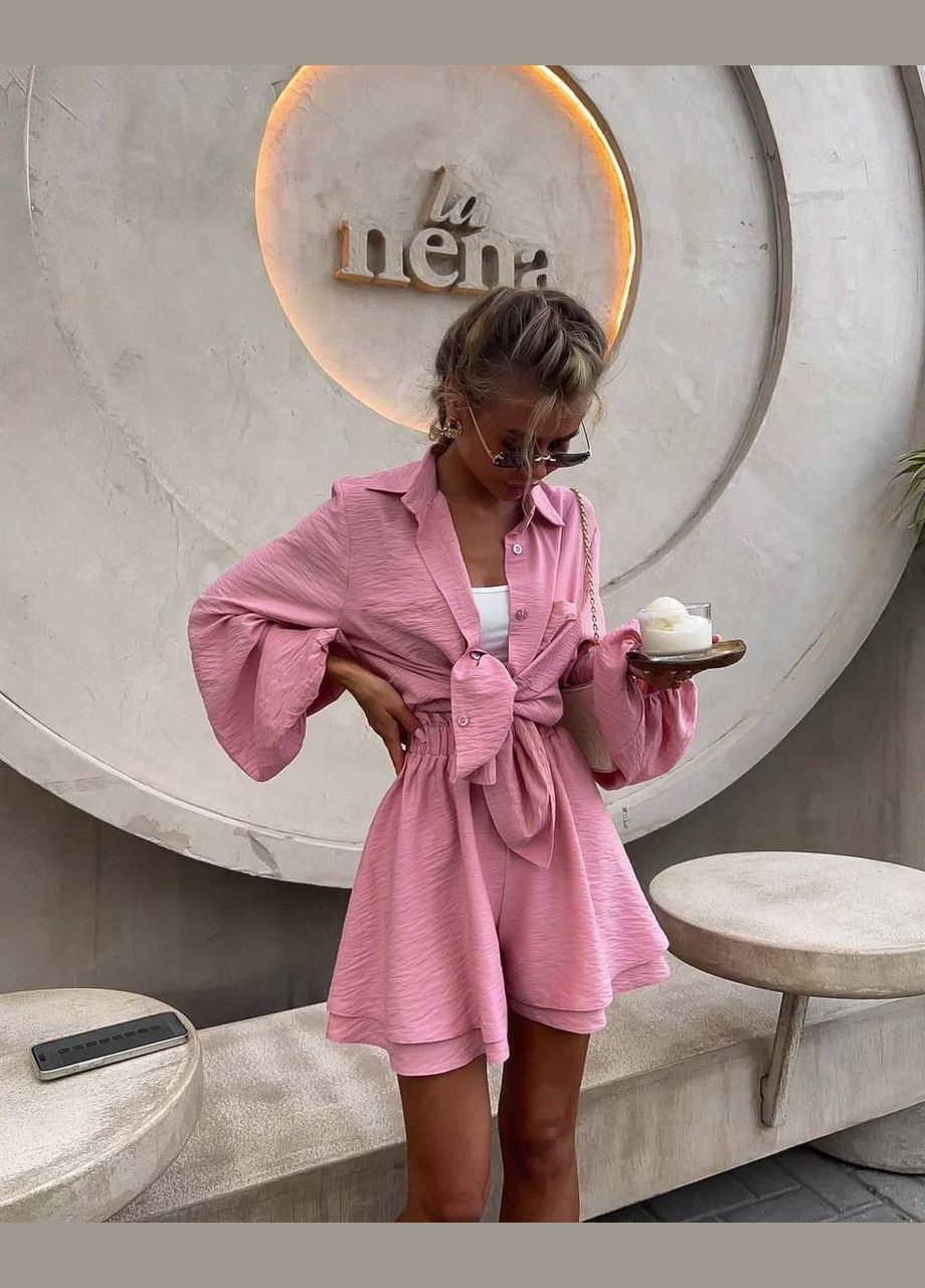 Жіночий костюм з сорочкою та шортами Adelante (332955654)