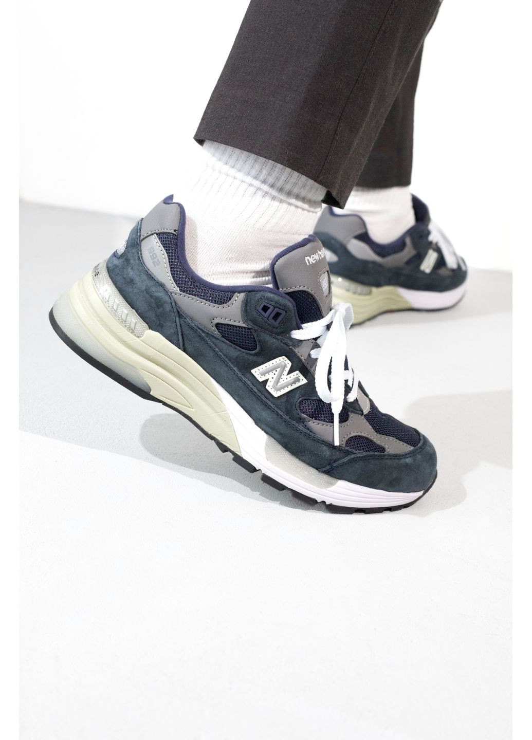 Білі Осінні кросівки чоловічі new balance 992 blue / white нью беланс 992 No Brand