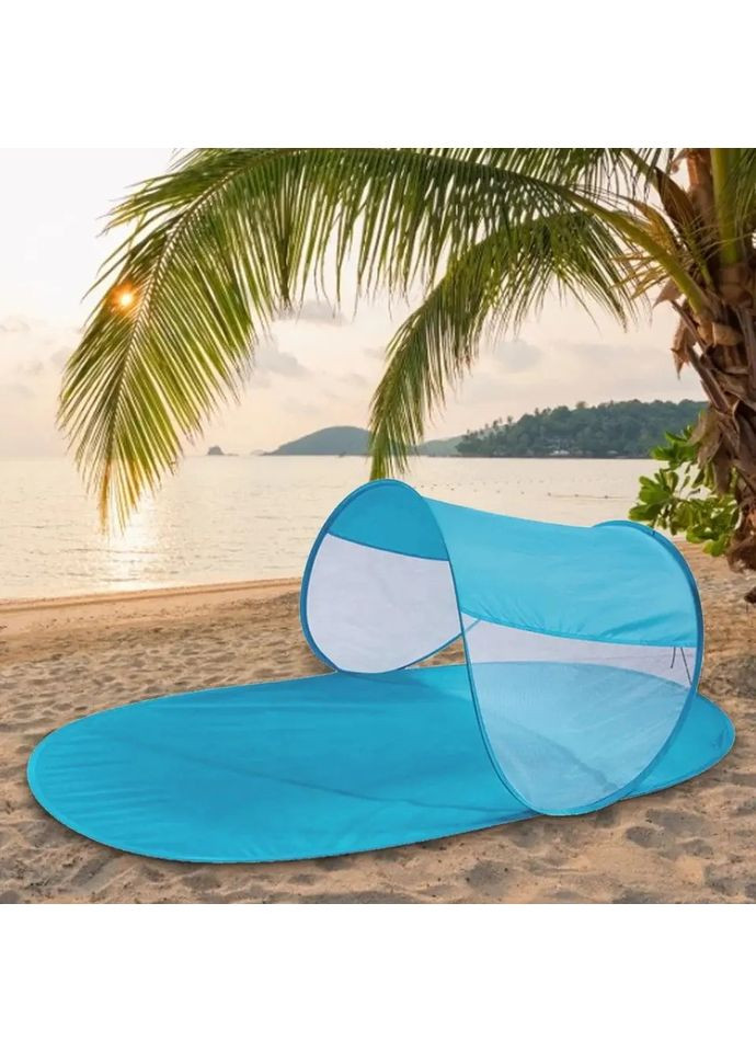 Пляжна підстилка із захистом від сонця тент із чохлом намет з навісом для пляжу Синя (PP152) Best (361029140)
