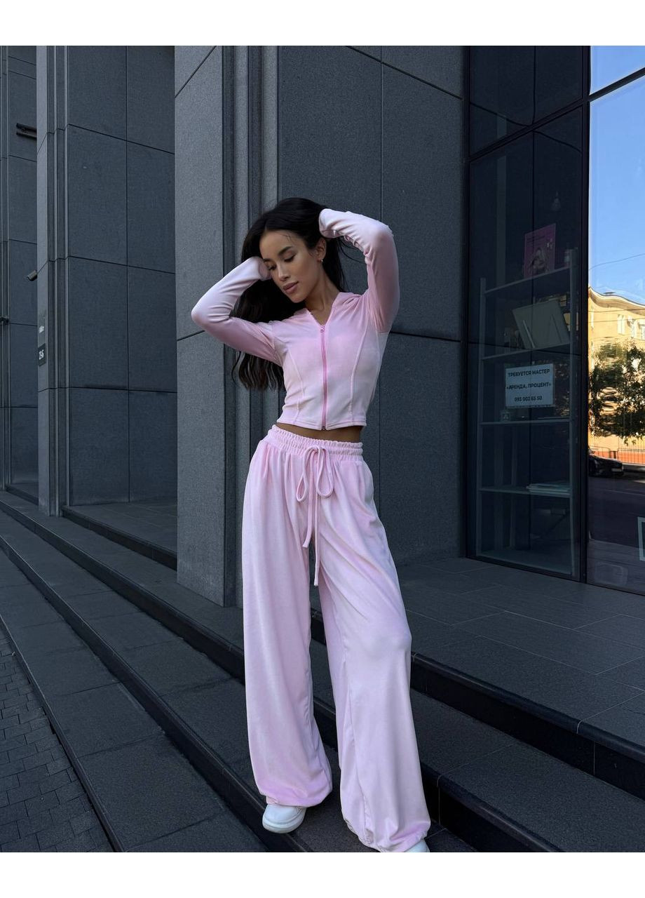 Женский спортивный костюм из велюра • кофта на змейке, штаны оверсайз, реальные фото 🔴 • замеры в описании Vione (367076486)