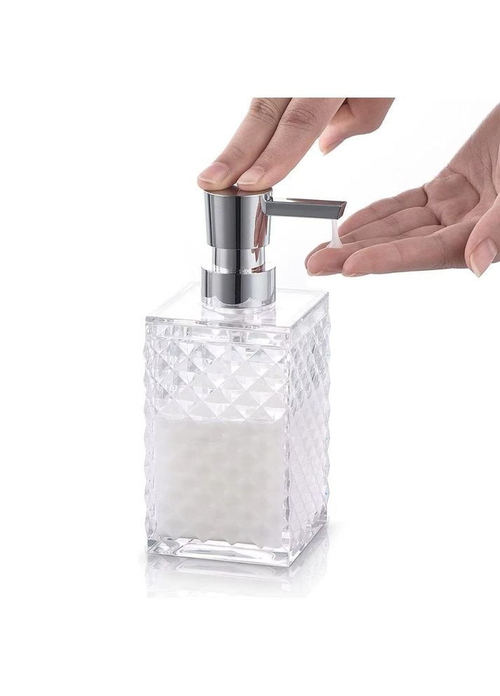 Набор аксессуаров 4в1 для ванной и душа, дозатор для мыла, мыльница, стаканы,материал акрил стаканы,прозрачный No Brand (363045029)