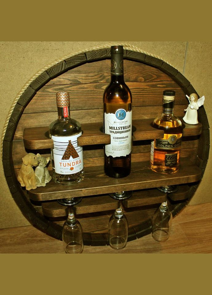 Настенная винная полка из дерева Нумата латте (ПНК-011516) No Brand (327423030)