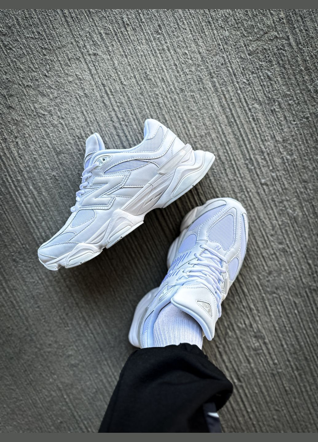 Кроссовки женские и мужские New Balance 9060 Triple White| Нью Беланс 9060 белые No Brand белые всесезоны (313653565)