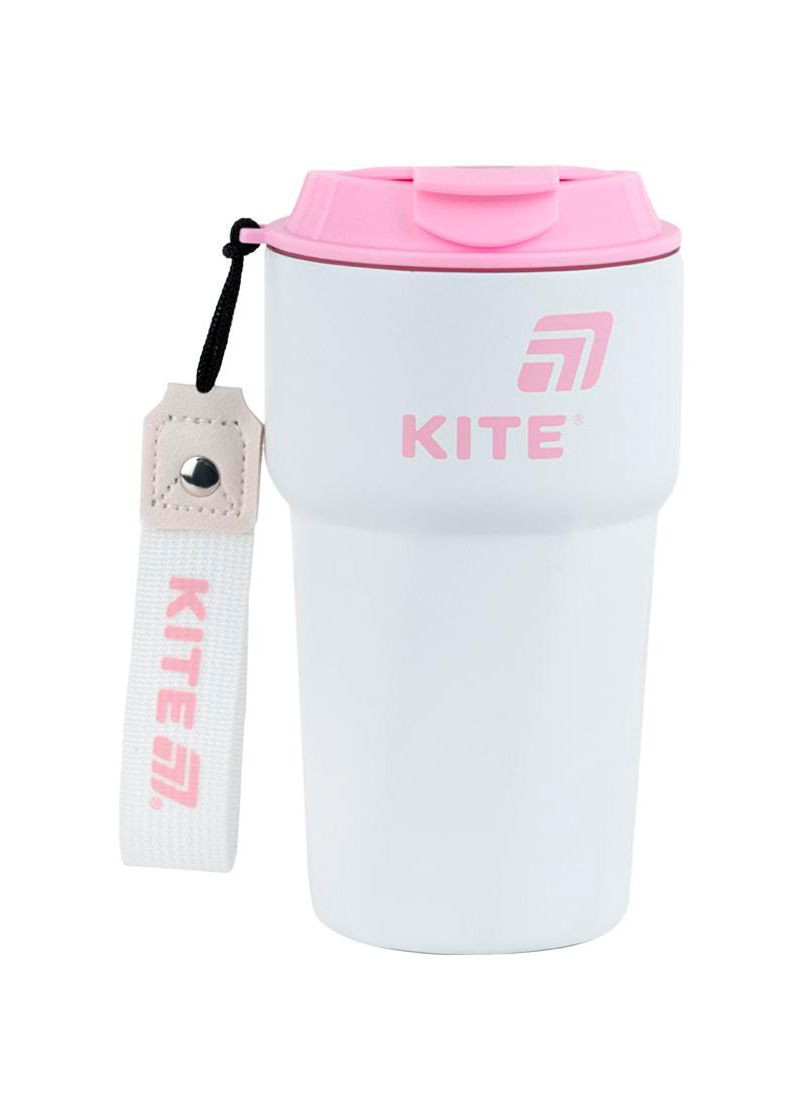 Термокружка 450 мл белая розовая Kite (319843177)