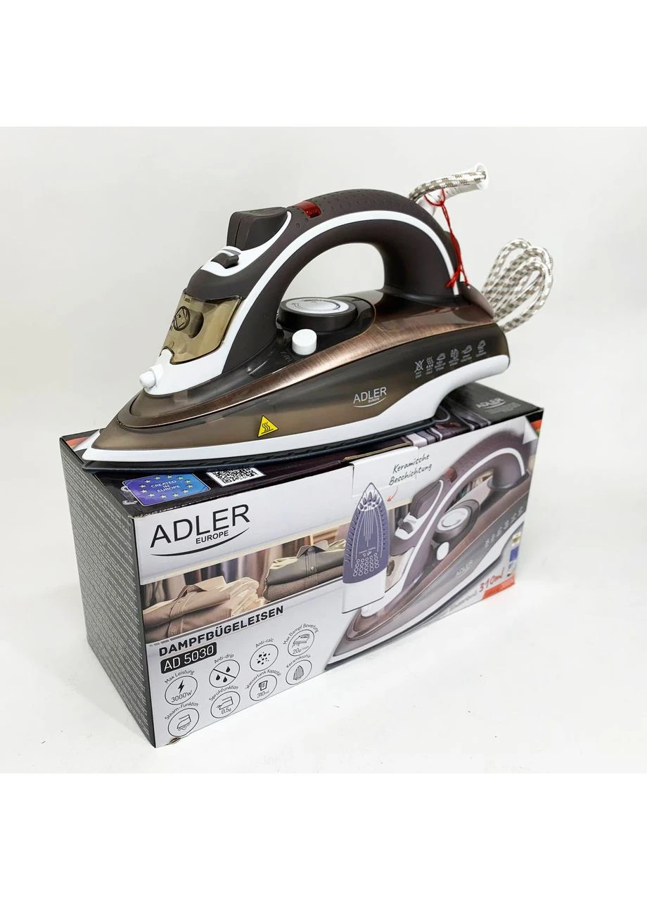 Паровой утюг AD 5030 3000Вт с керамической подошвой Adler (397098155)