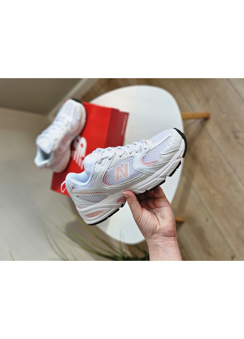 Кросівки жіночі New Balance 530 white pink | Нью Беланс 530 білі No Brand білі демісезони (362894459)