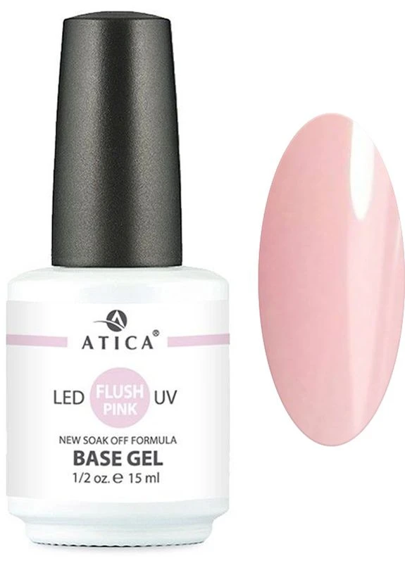 Камуфлююча база Base Gel Flush pink Soak-Off, 15 мл Atica (353844273)