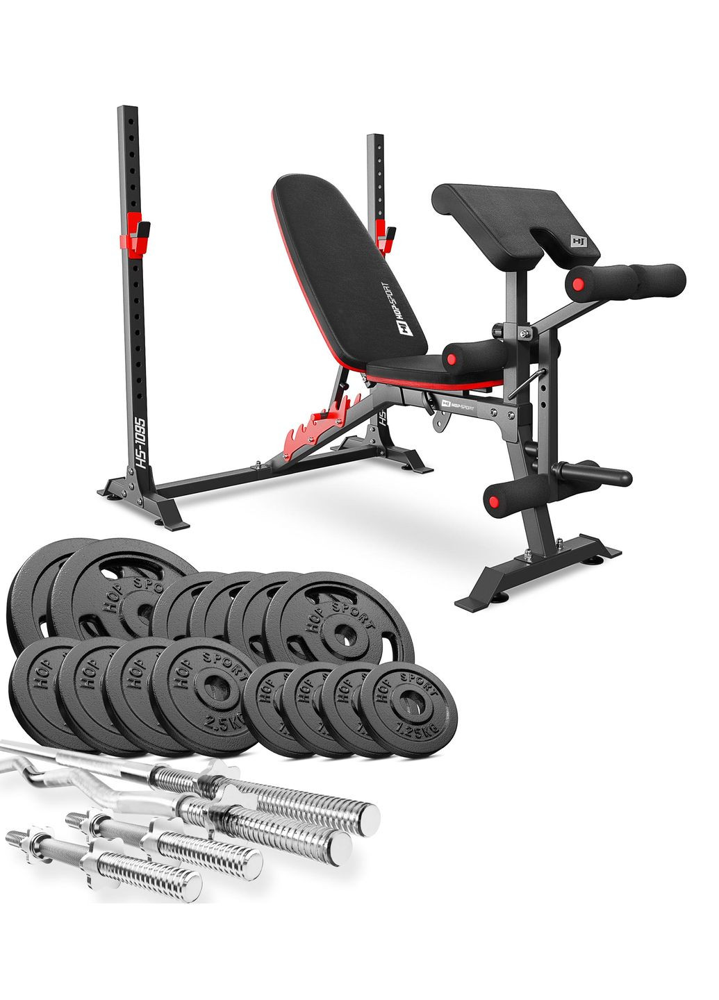 Набір STRONG 76 кг з лавкою HS1095 Hop-Sport (301538878)
