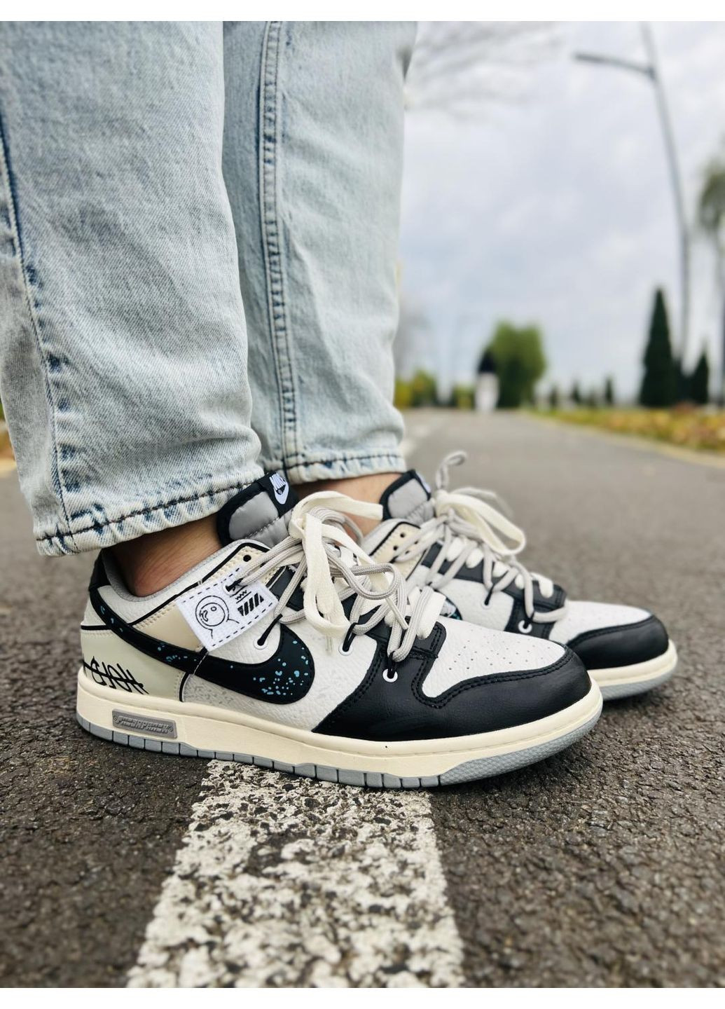 Білі Осінні кросівки чоловічі nike dunk low hold me tight найк сб данк No Brand