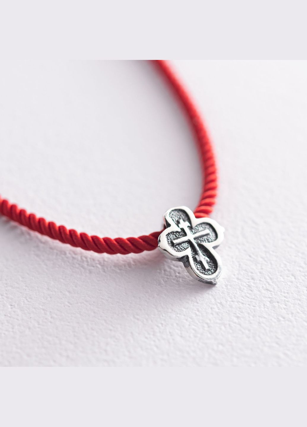 Шелковый шнурок с серебряной гладкой застежкой (2мм) 18453 35 Oniks (264022481)