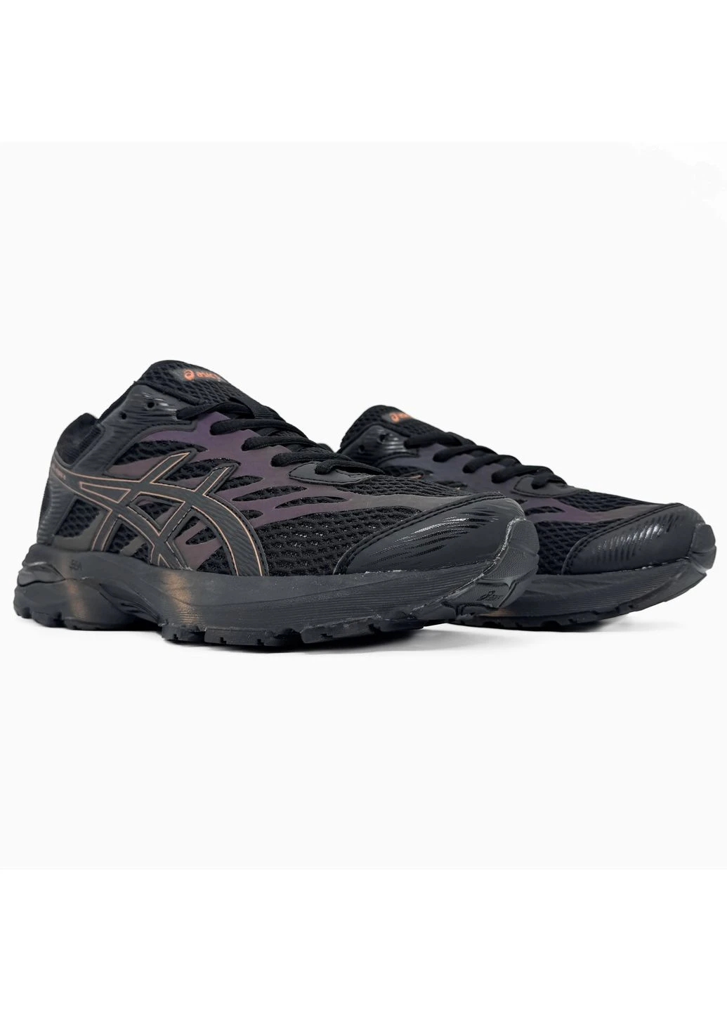 КРОССОВКИ ЖЕНСКИЕ ASICS GEL-FLUX 4 BLACK/ORANGE АСИКС ГЕЛЬ ЧЕРНЫЕ No Brand чёрные демисезоны (390380948)