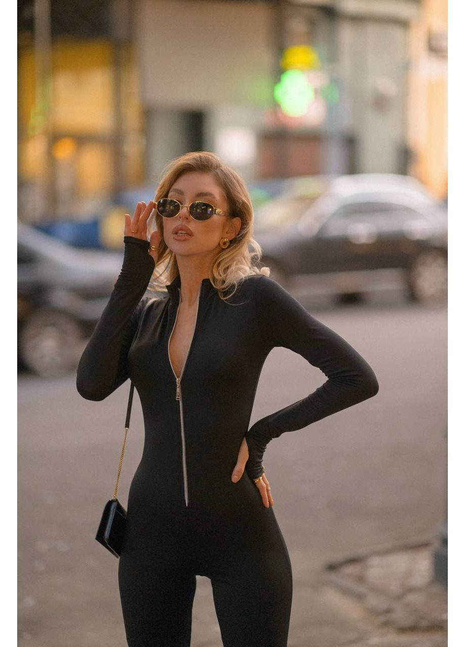 Комбінезон жінкам No Brand комбінезон-брюки однотонний чорний джинсовий термопластичний еластомер