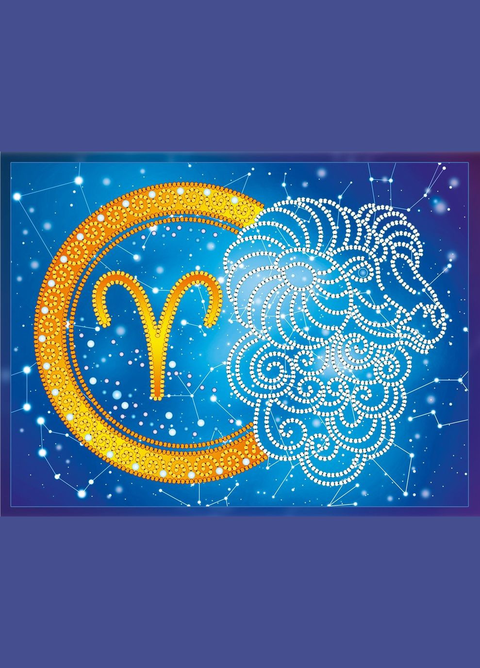 Набор для вышивки бисером "Знаки зодиака Овен" частичная выкладка астрология Чехия 20х15 см ВДВ (294613966)