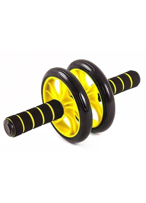 Ролик для пресу подвійний EasyFit з килимком Жовтий (A-031575) Profi (339103067)