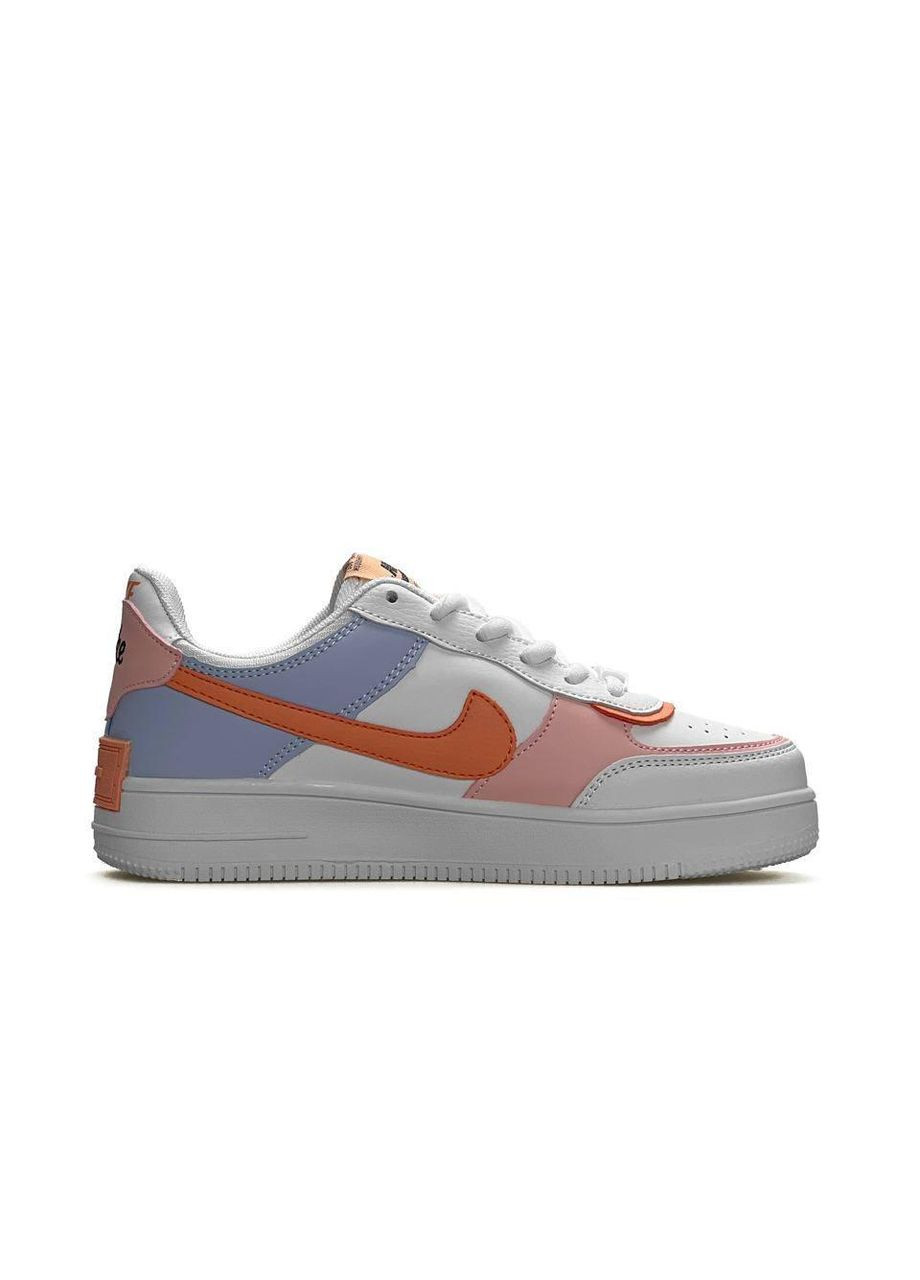 Белые демисезонные кроссовки мужские nike air force 1 shadow white orange sky найк аир форс 1 премиум No Brand