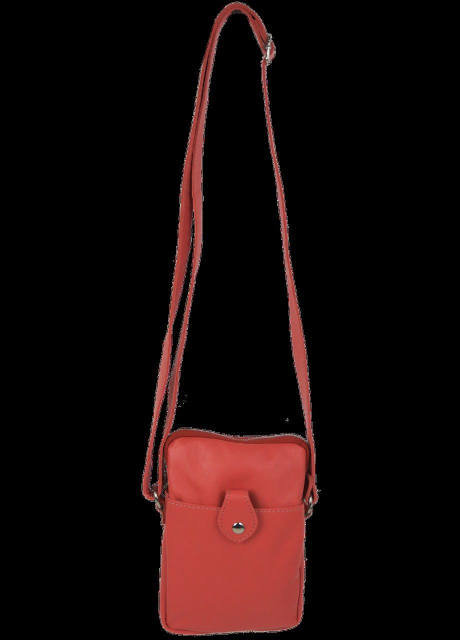 Невелика жіноча шкіряна сумка наплічна коралова Borsacomoda (329692618)