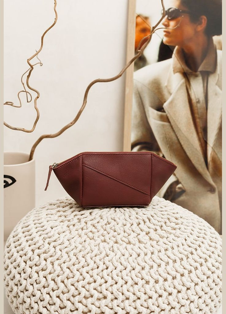 Жіноча шкіряна косметичка 2.0 Бордова Краст (A-026737) BlankNote (329743060)