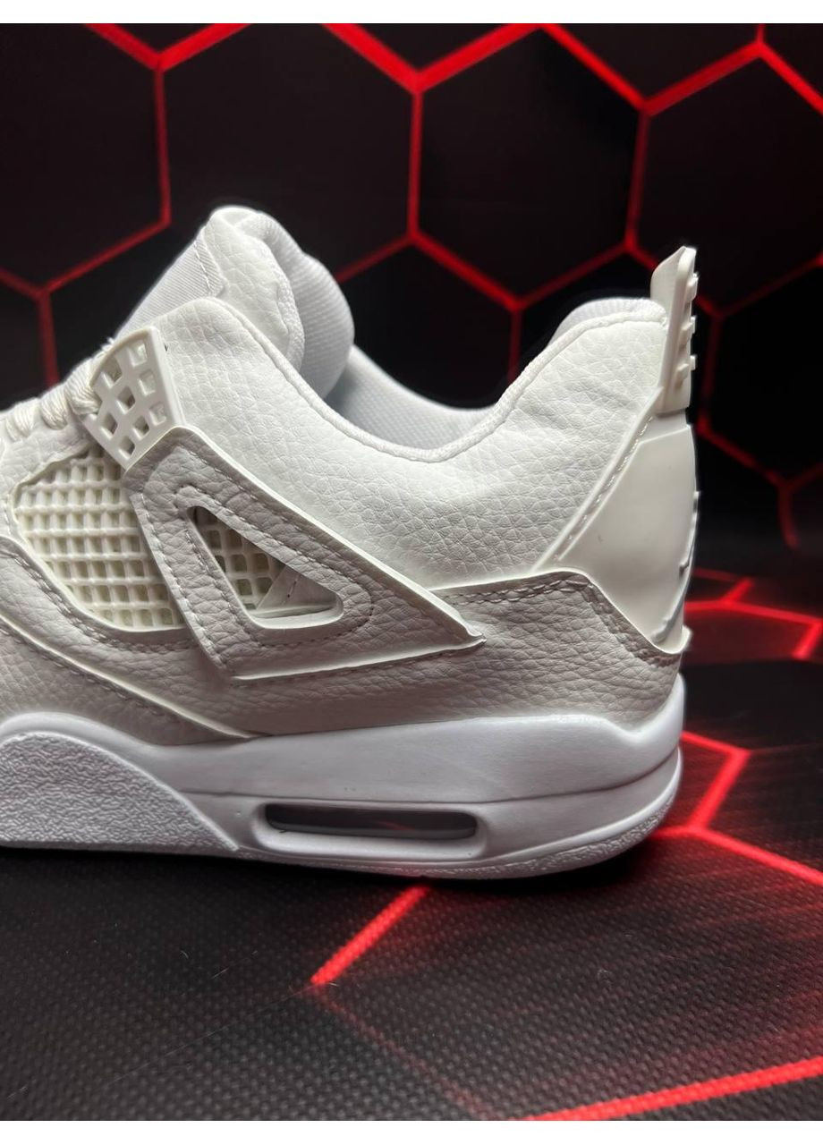 КРОСІВКИ ЖІНОЧІ NIKE AIR JORDAN RETRO 4 FULL WHITE V2 НАЙК АІР ДЖОРДАН No Brand білі демісезони (369391469)