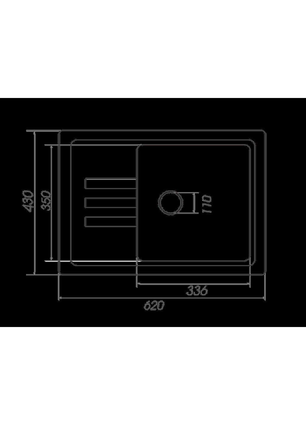 Гранітна мийка для кухні LIANA 6243 матова мусон Valeso (336936240)