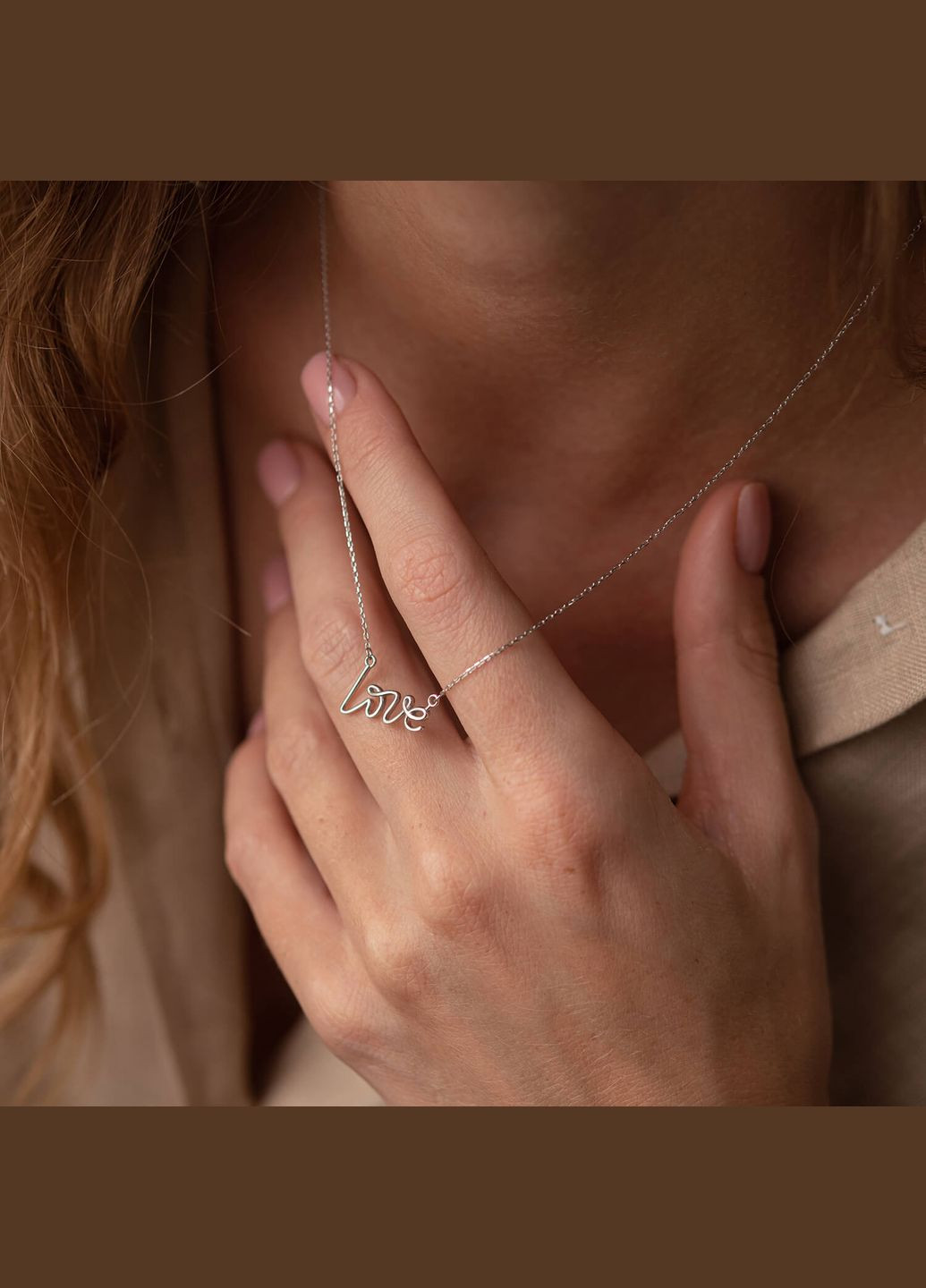 Колье Love в белом золоте кол02266 45 Oniks (264644689)