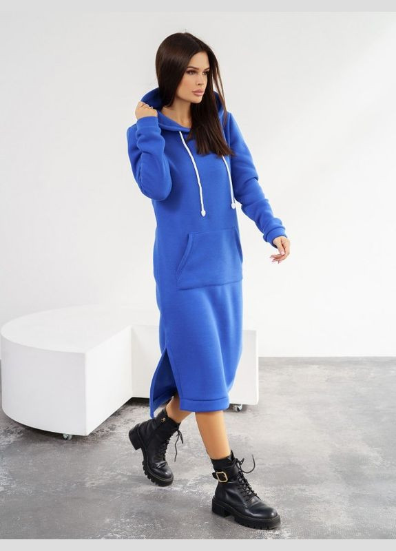 Комбінована сукня 11104 електрик ISSA PLUS однотонна