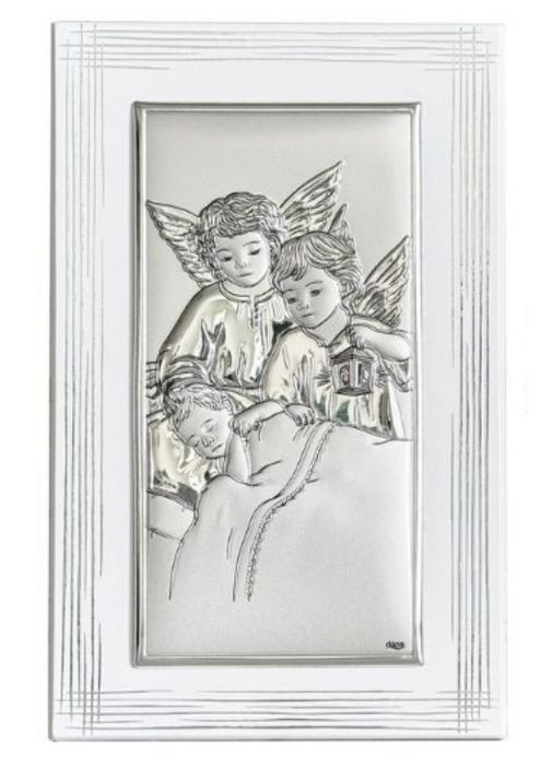 Икона серебряная Ангелы-хранители у ребенка (8 х 13 см) DS63F/1 Atelier (337363574)