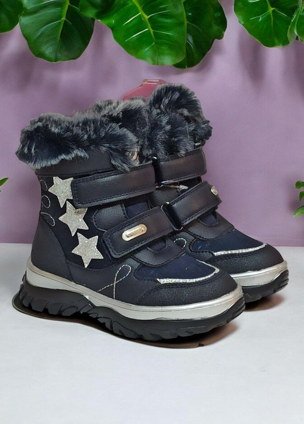 Черевики дутики зимові для дівчинки на овчині вовні липучках Н232 Clibee (305391840)