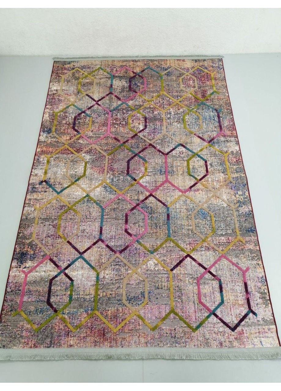 Килим на бавовняній основі Shana Tury 01,120x180 см,фіолетовий, зелений, різнокольоровий. Килим Туреччина. No Brand (366293895)