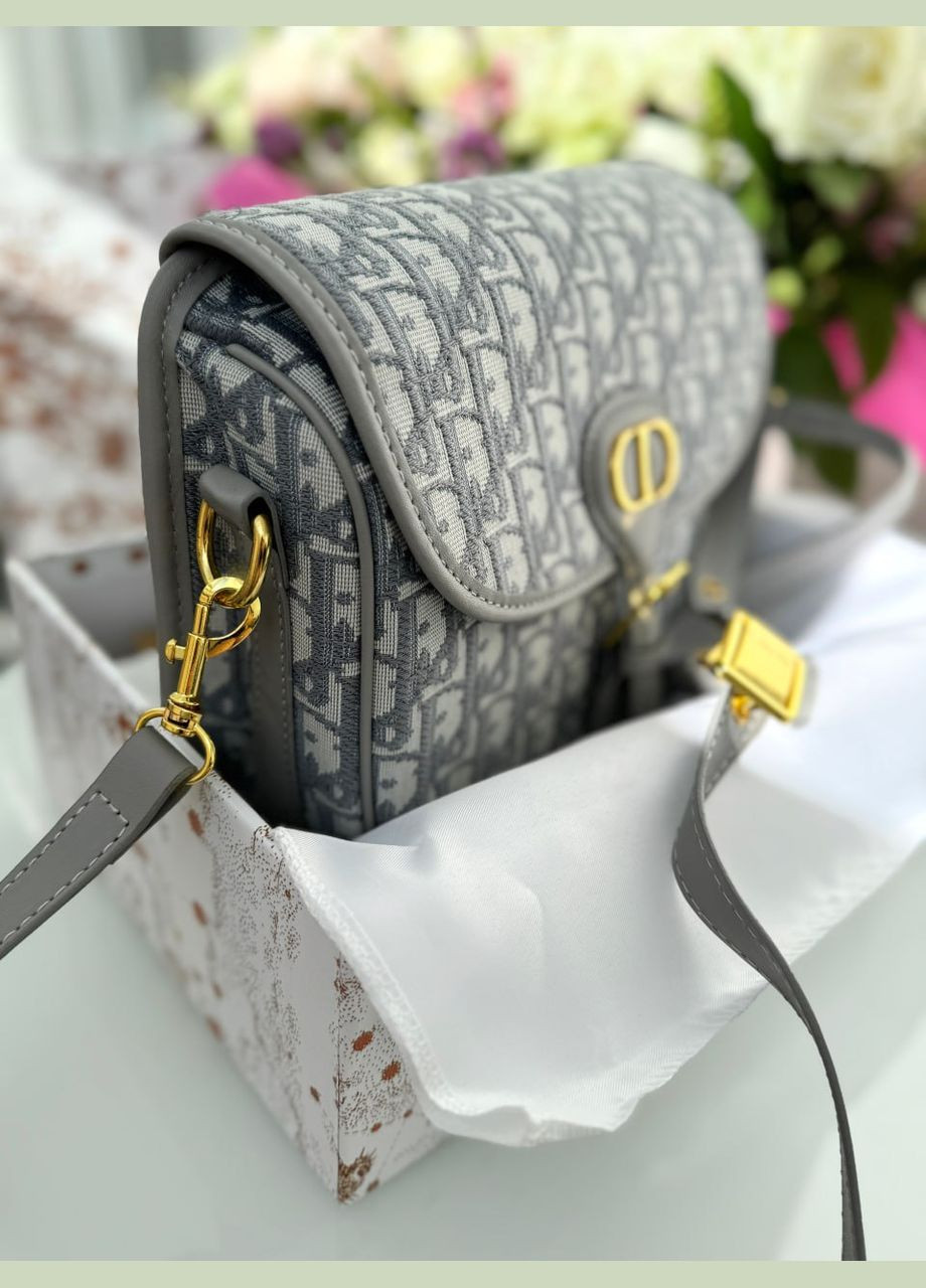 Диор Bobby женская текстильная сумочка (серый цвет) No Brand (322444256)