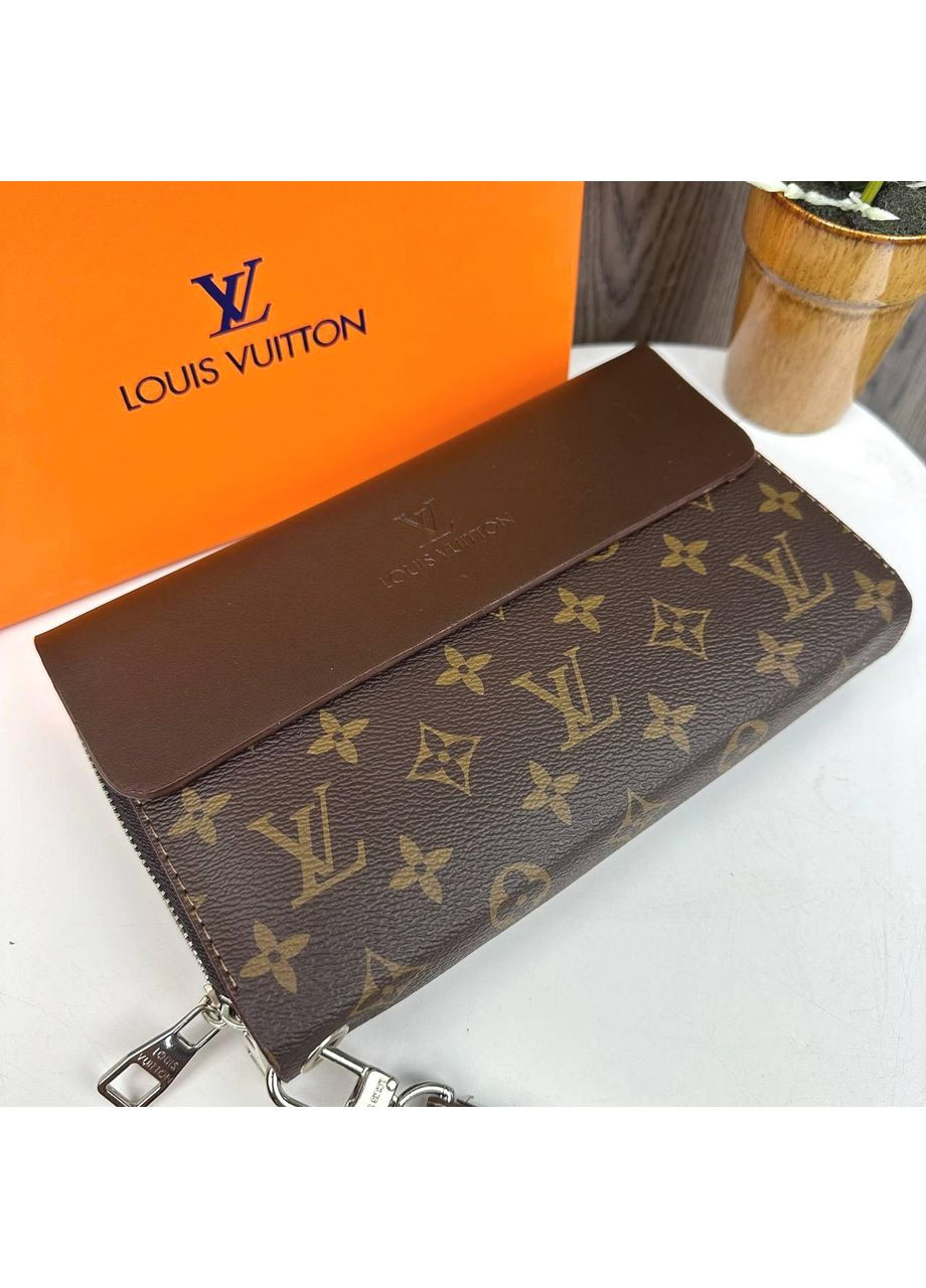 Великий чоловічий клатч барсетка коричневий з екошкіри ProDobro (363259235)