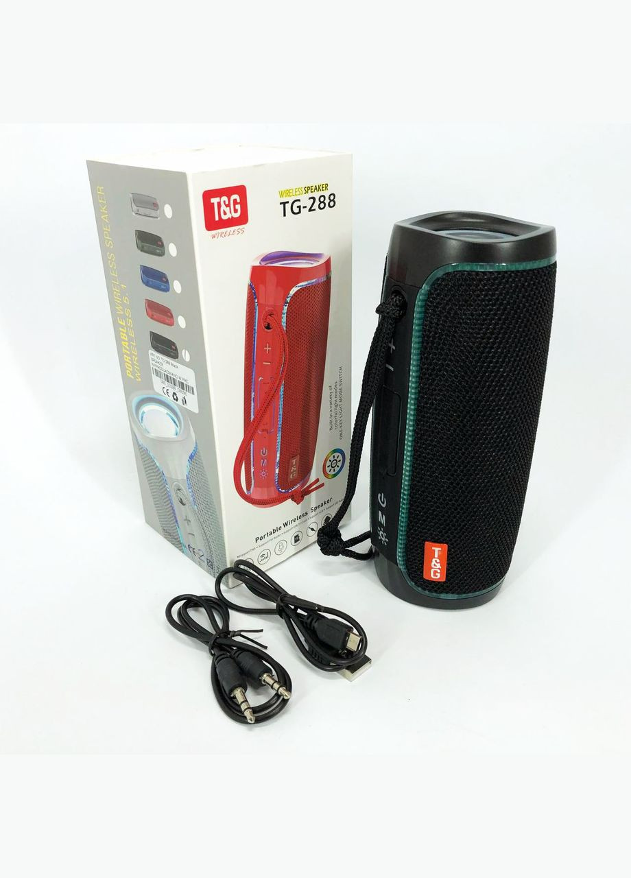 Портативна колонка Bluetooth з LED підсвічуванням TG288, акумуляторна колонка для музики. Колір: чорний No Brand (359474702)