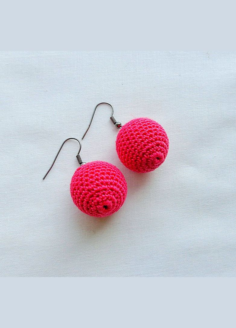 Сережки коралові кульки ручної роботи "Люссьє" No Brand (349843413)