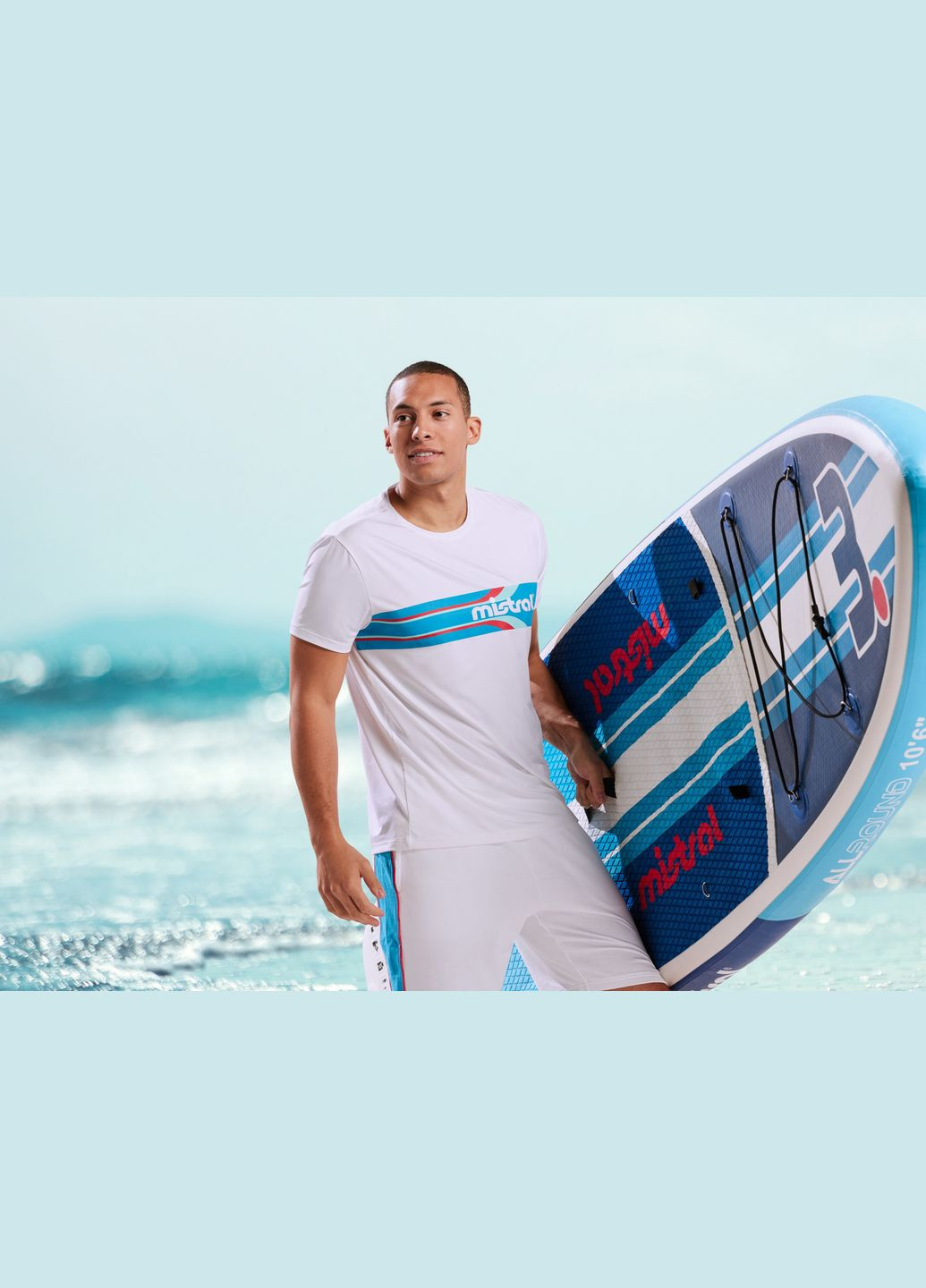 Біла спортивна футболка з швидковисихаючої тканини для чоловіка lycra® 443433 білий Mistral