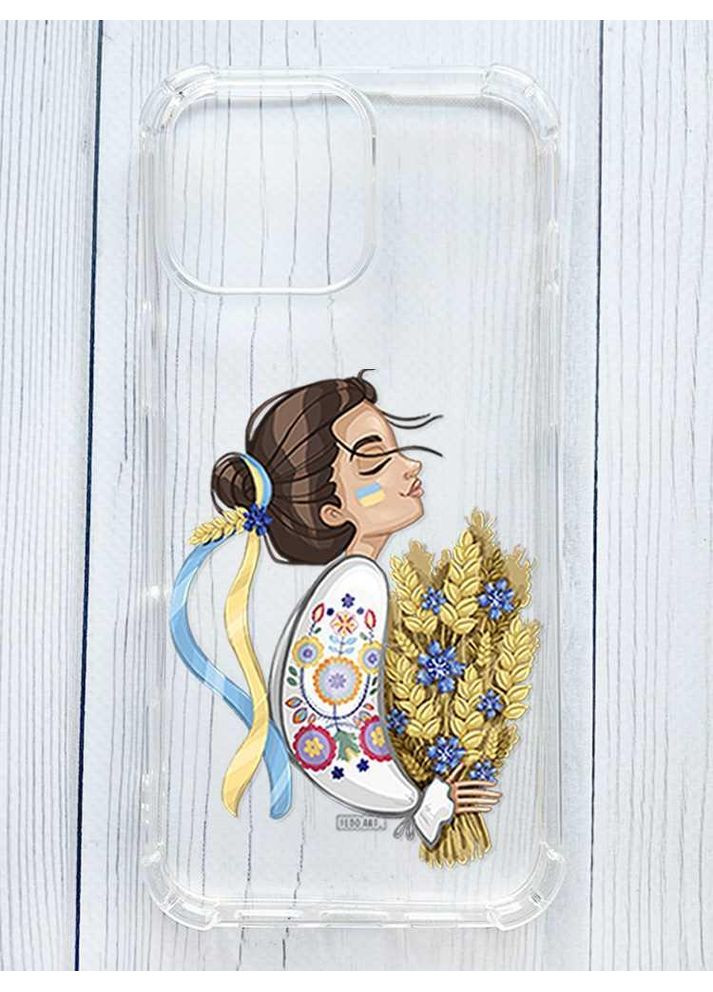 Чохол з потовщеними кутами на iPhone 16 Pro Max Українка з колосками (принт 172) Creative (356128216)