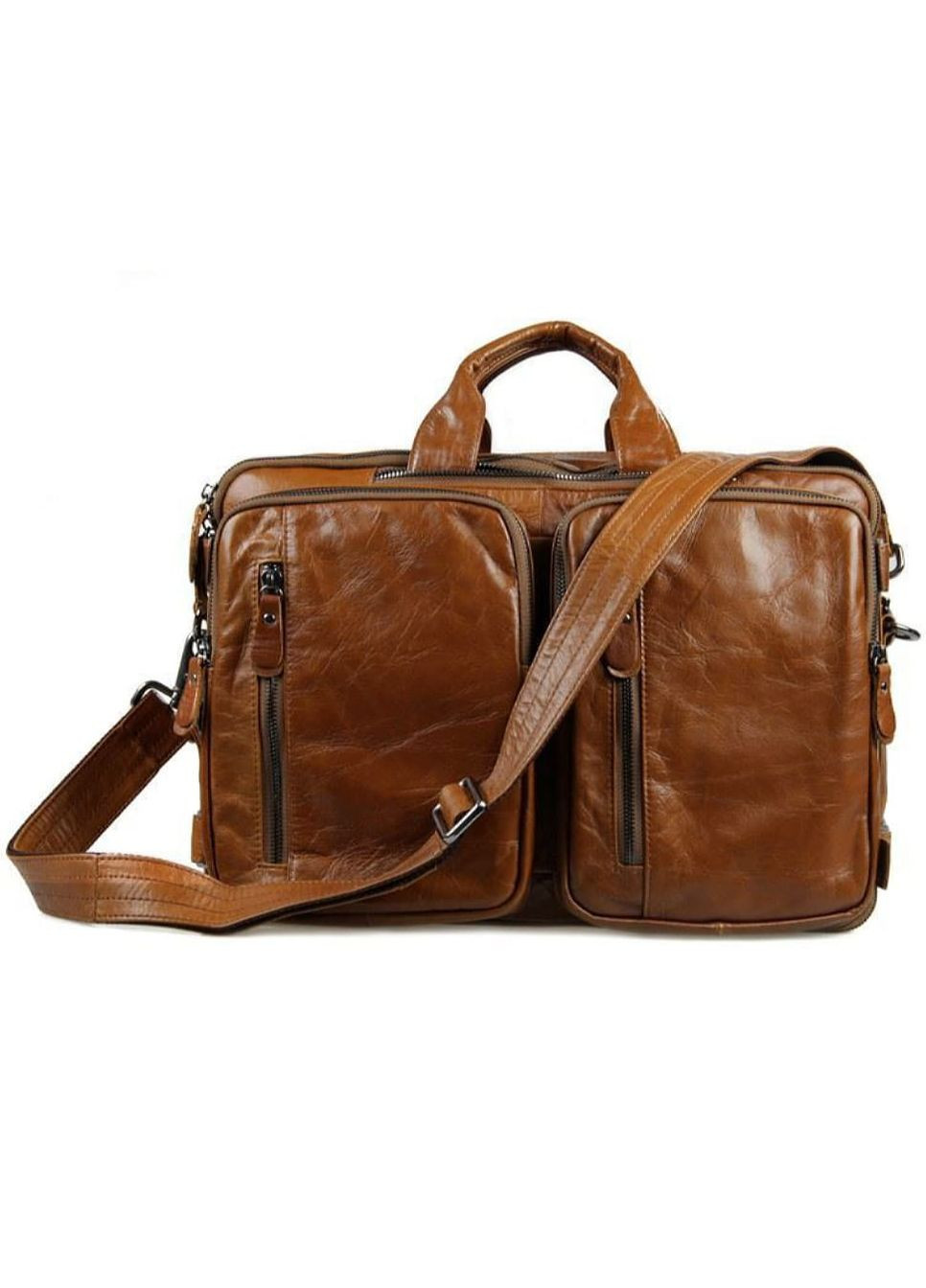 Кожаная сумка-трансформер: рюкзак, бриф, сумка 7014B John McDee (329146744)