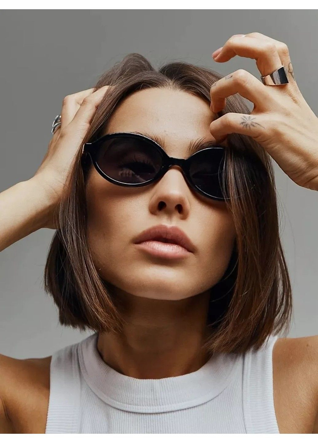 Окуляри сонцезахисні овальні Eyes чорні No Brand (316259036)