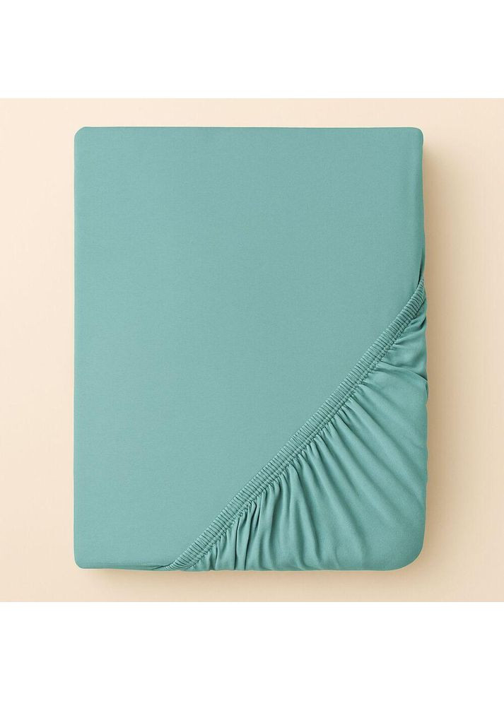 Простирадло трикотажне 140/160х200х35 см на гумці, еластичне, трикотаж, бавовна м'ята IDEIA (361894232)