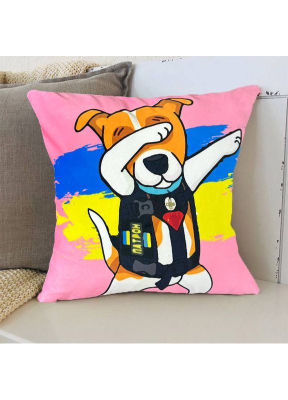 Подушка патріотична 3D "Пес Патрон" рожевий 2541_D 11989 35х35 см FlexDress (368783907)