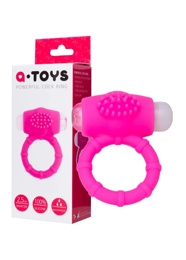 Ерекційне кільце з вібрацією A-TOYS Penis Vibroring призначене для чоловіків. 2851 ToyFa (388638721)