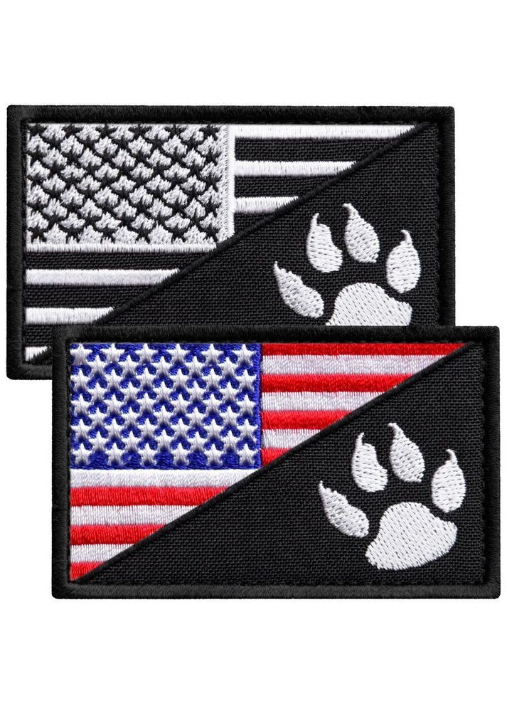 Набір шевронів 2 шт з липучкою Прапор США та лапка для службових собак, K-9, кінологів, кінологічна служба IDEIA (300229191)