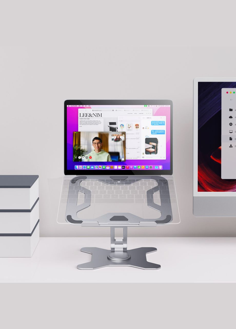 Подставка для ноутбука L43 складная поворотная 360 °C Rotatable Laptop Stand Silver VHG (334305069)