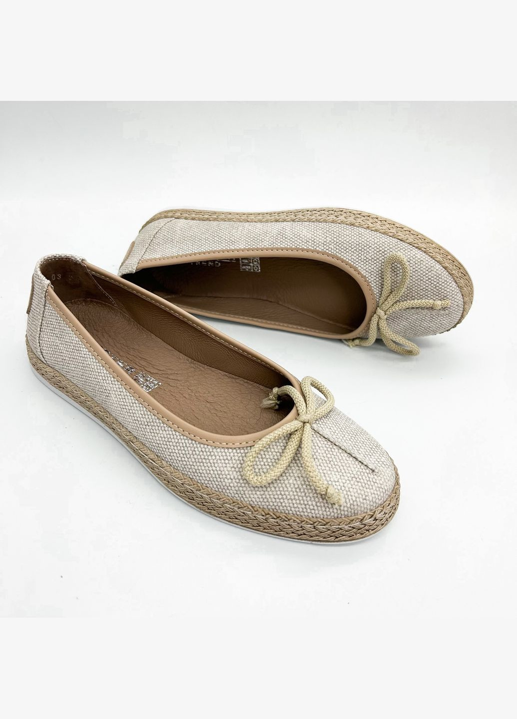 Женские балетки (р) текстиль 0-1-1-8414 Stepter | бежевые (328836783)